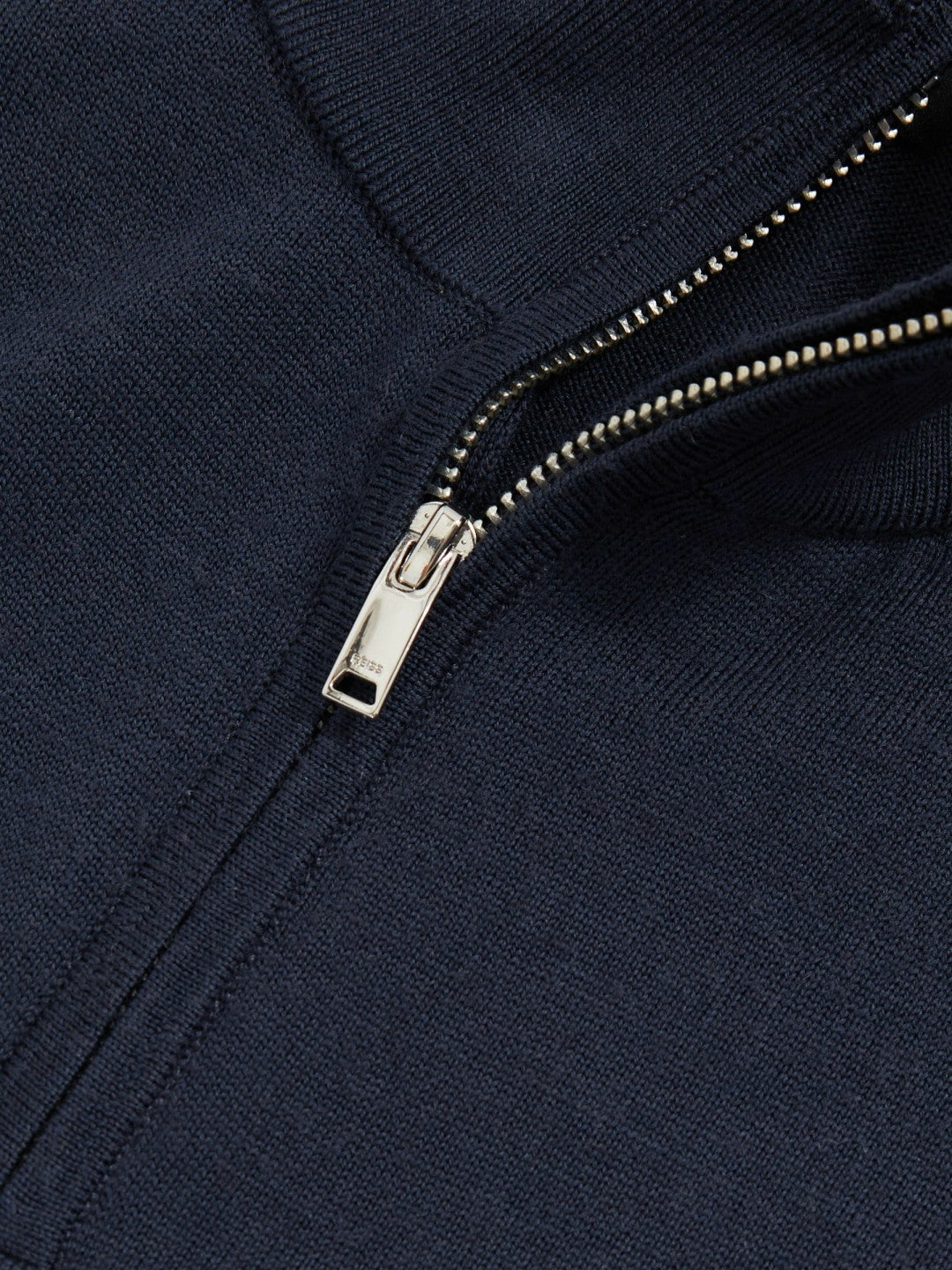 Reiss Merino Wool Half-Zip Jumper in Midnight Navy