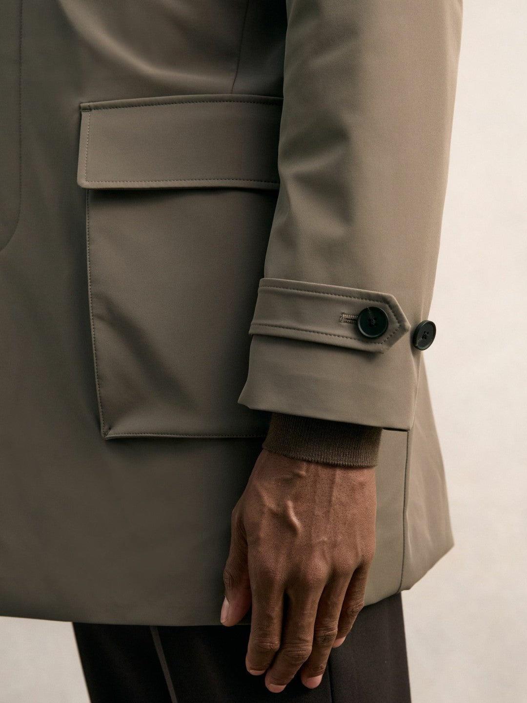 Reiss Hybrid Removable-Gilet Overcoat in Mushroom Brown