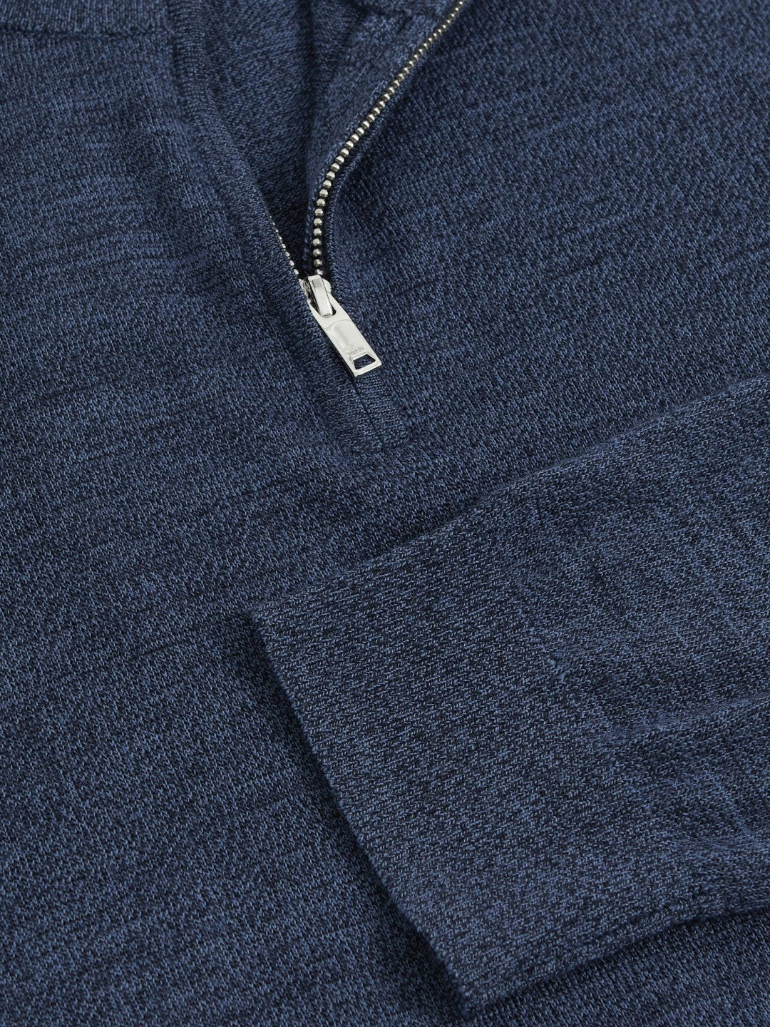 Reiss Merino Wool Half-Zip Jumper in Denim Jaspe