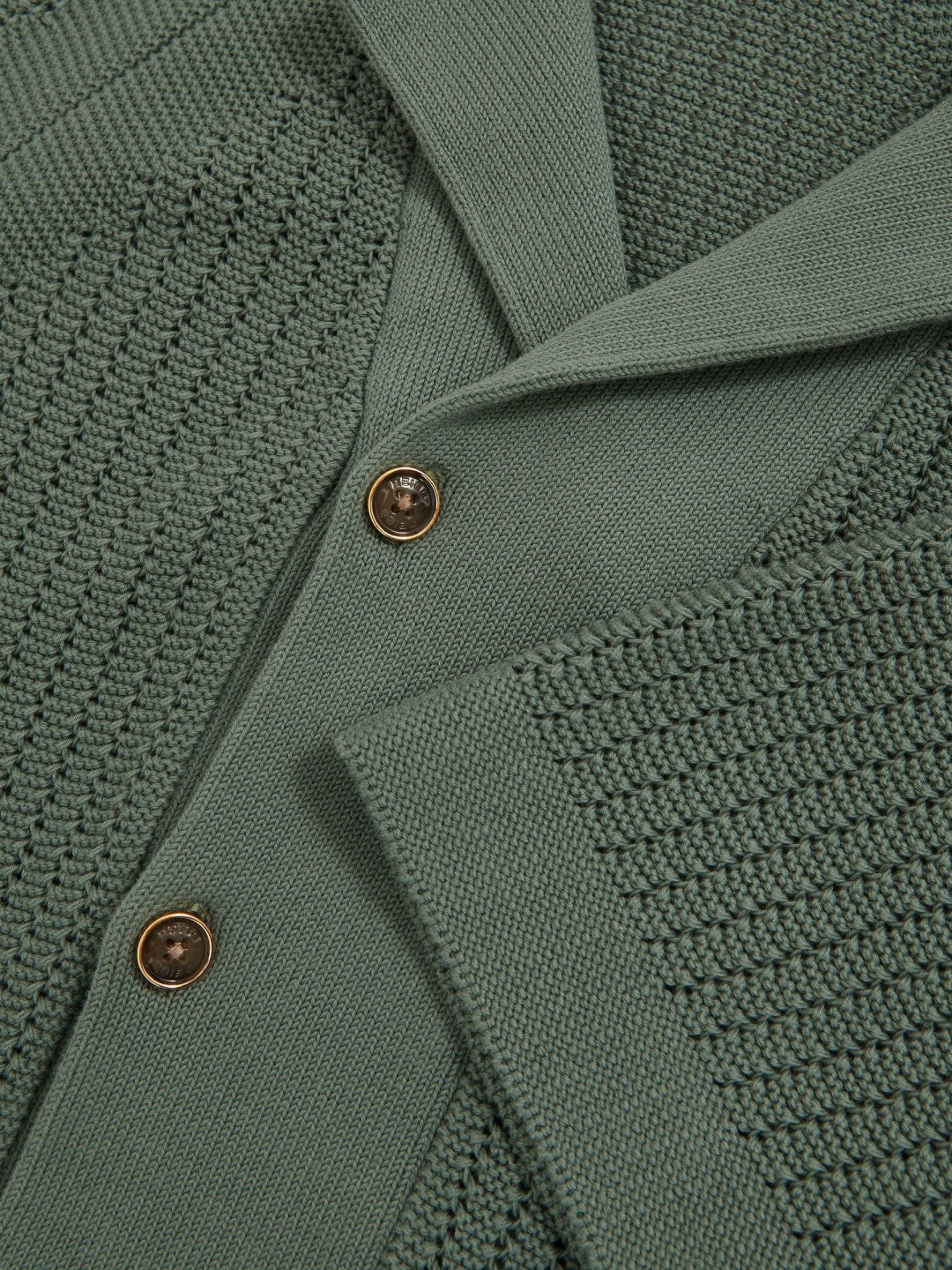 Reiss Cotton Textured-Knit Cuban-Collar Shirt in Pine Green