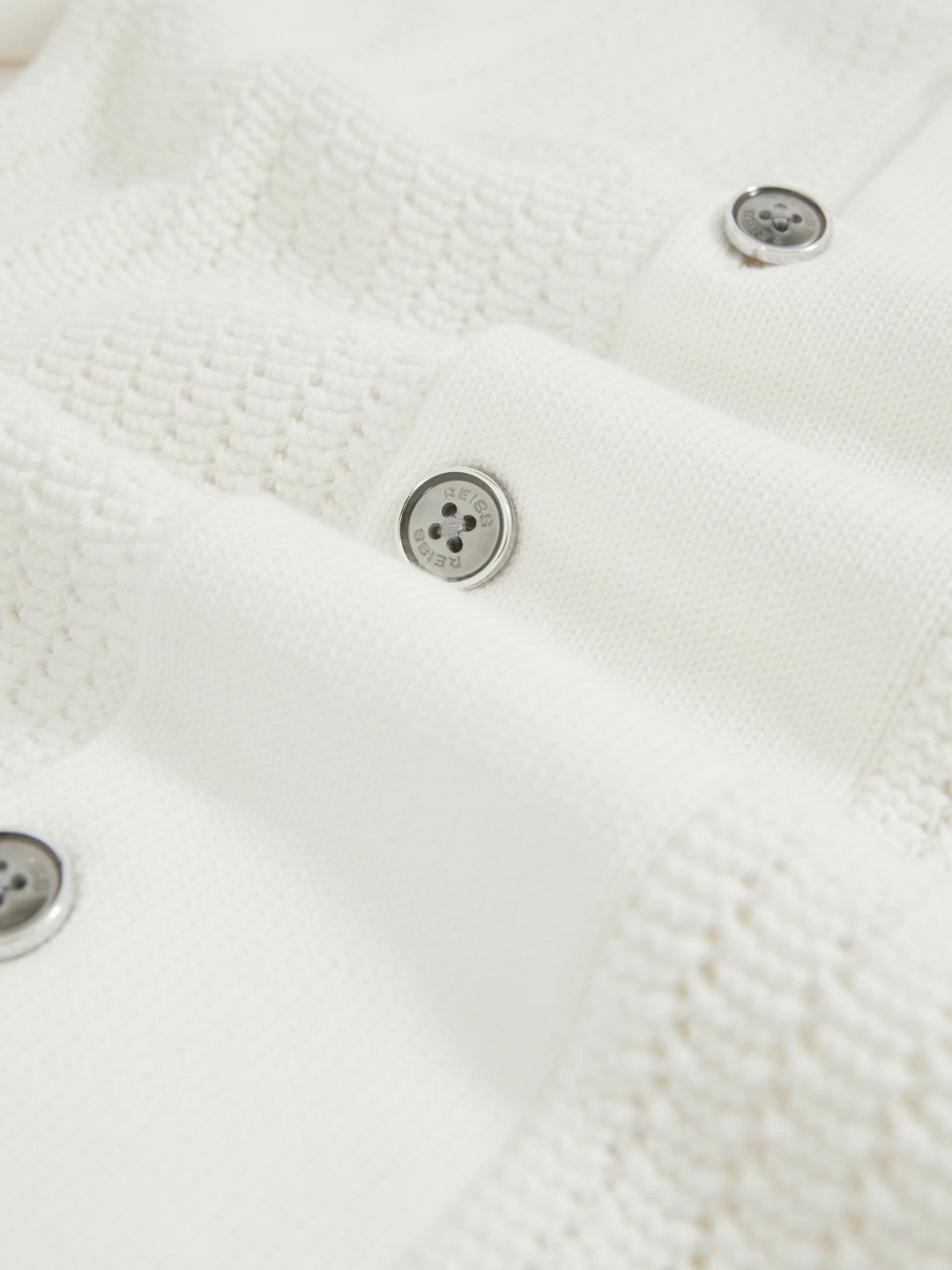Reiss Cotton Textured-Knit Cuban-Collar Shirt in White