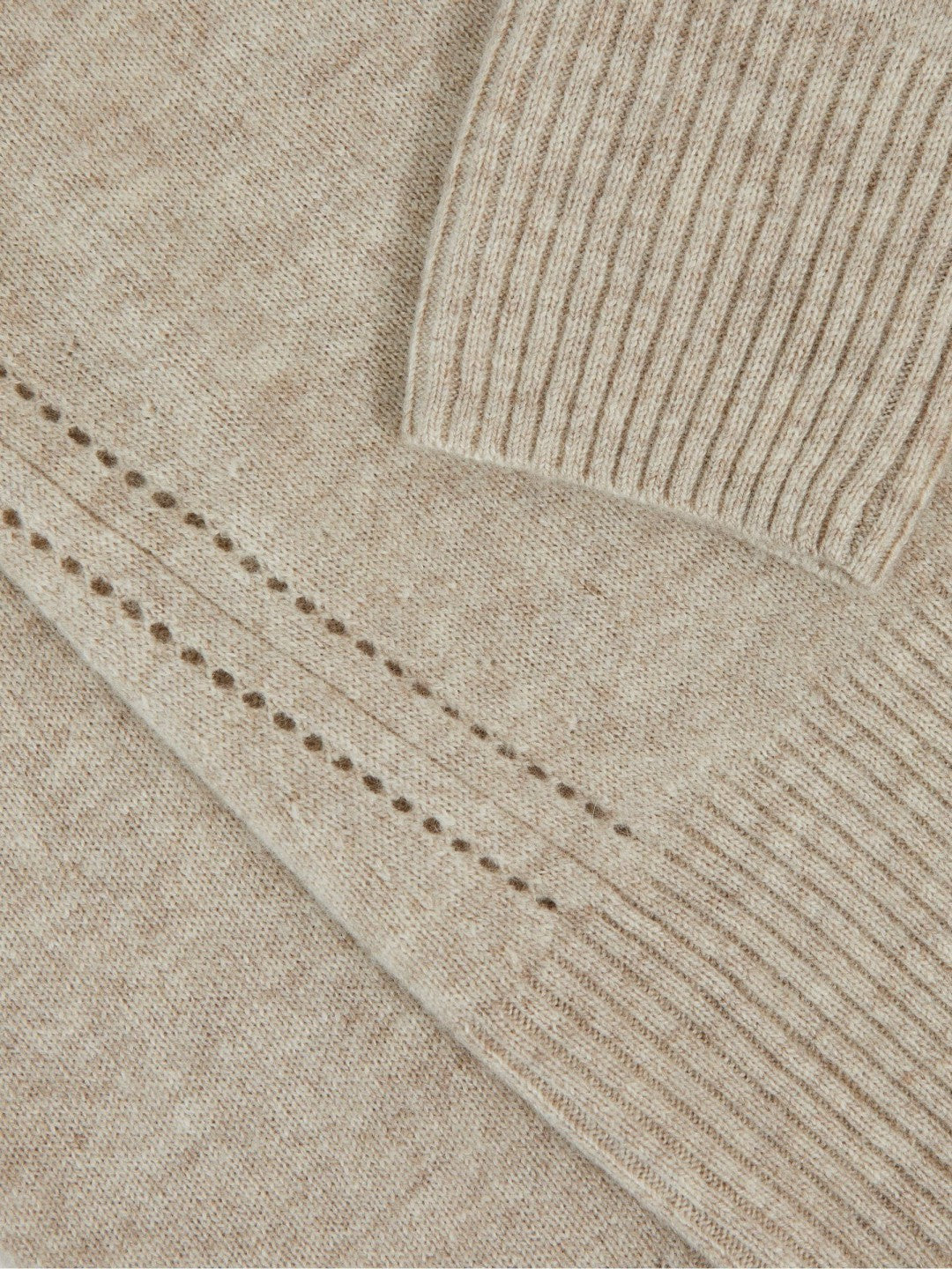 Reiss 13-14 yrs Wool-Blend Open-Stitch Jumper with Cashmere in Oatmeal