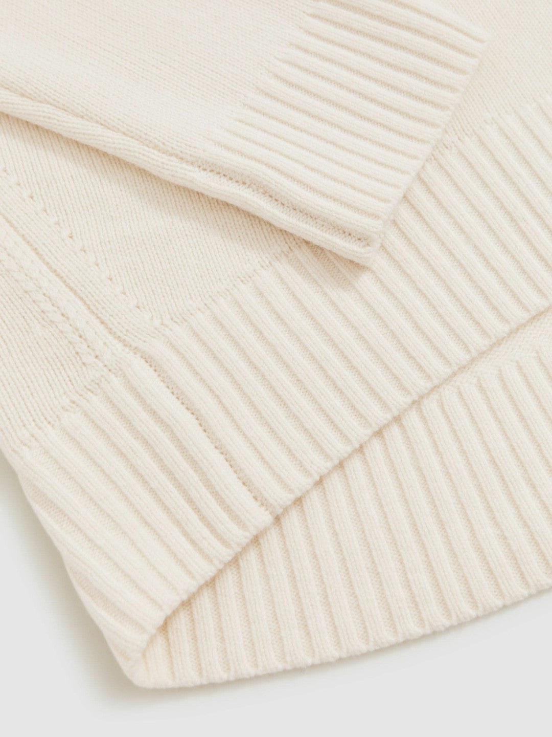 Reiss Wool-Cashmere Crew-Neck Jumper in Cream