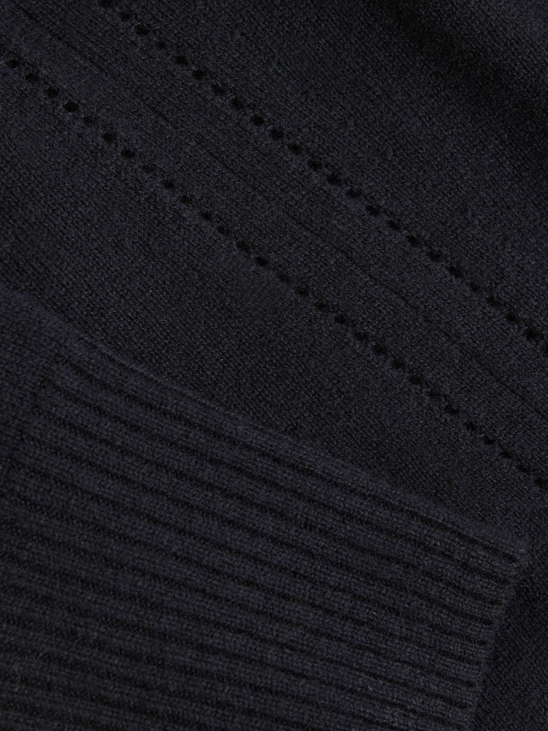 Reiss Wool-Blend Open-Stitch Jumper with Cashmere in Navy