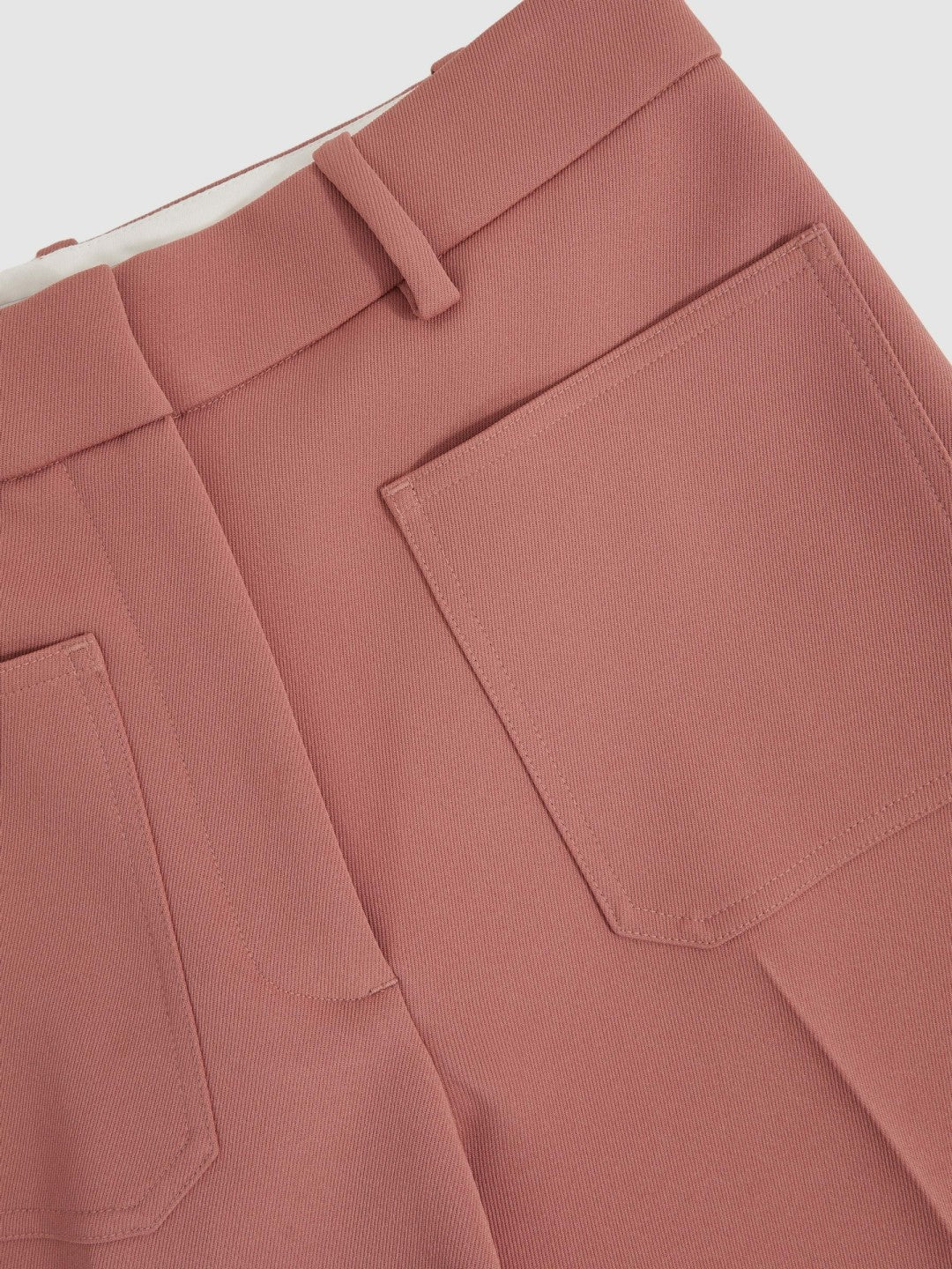 Reiss Petite Twill Patch-Pocket Flared Trousers in Pink