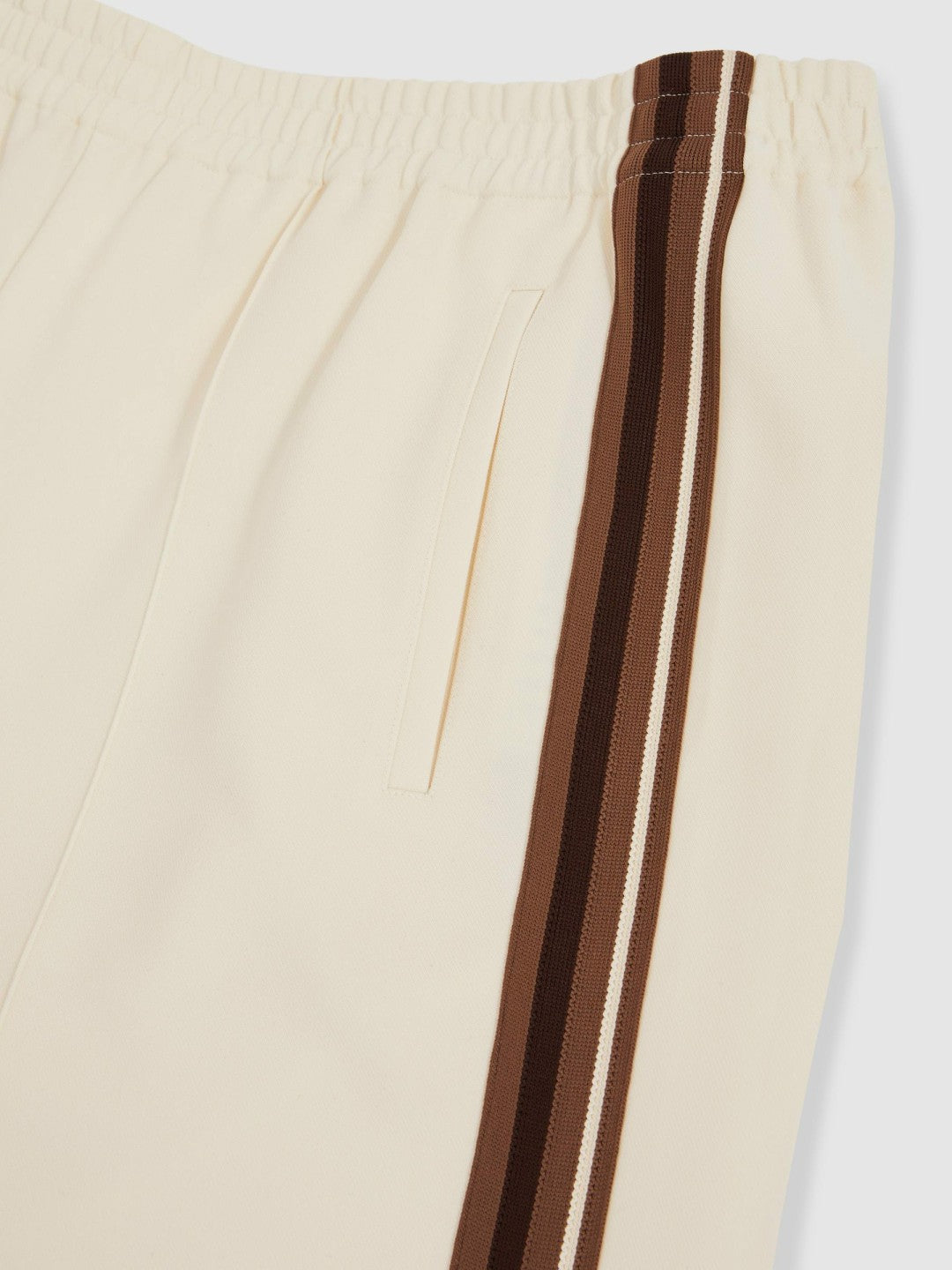 Reiss Petite Side-Stripe Wide-Leg Trousers in Cream