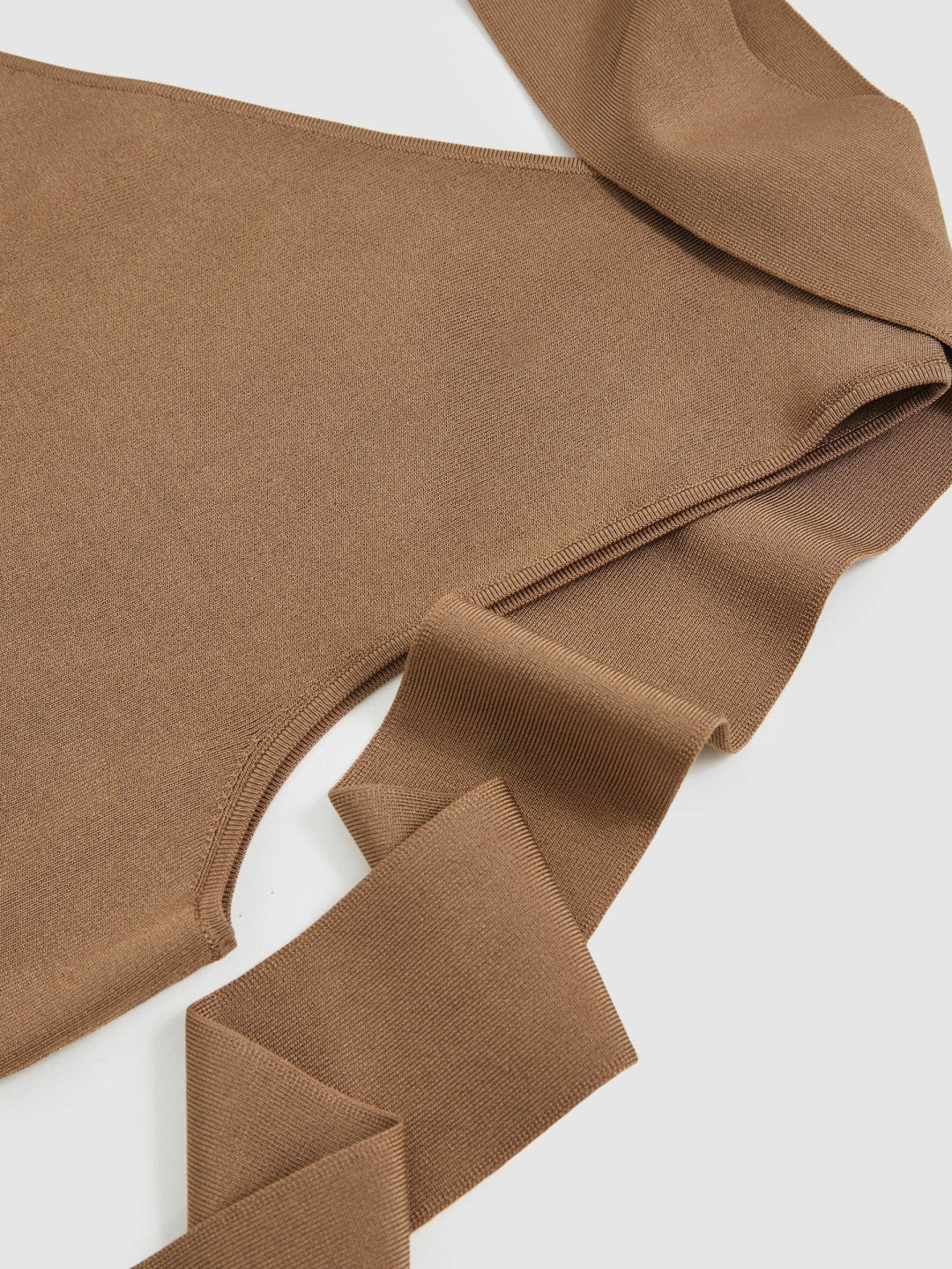 Reiss One Shoulder Scarf Top in Taupe Neutral
