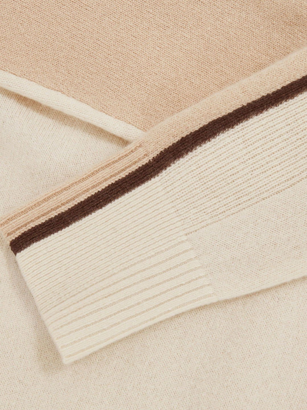 Reiss Wool-Blend Colour-Block Jumper With Cashmere in Cream/Neutral