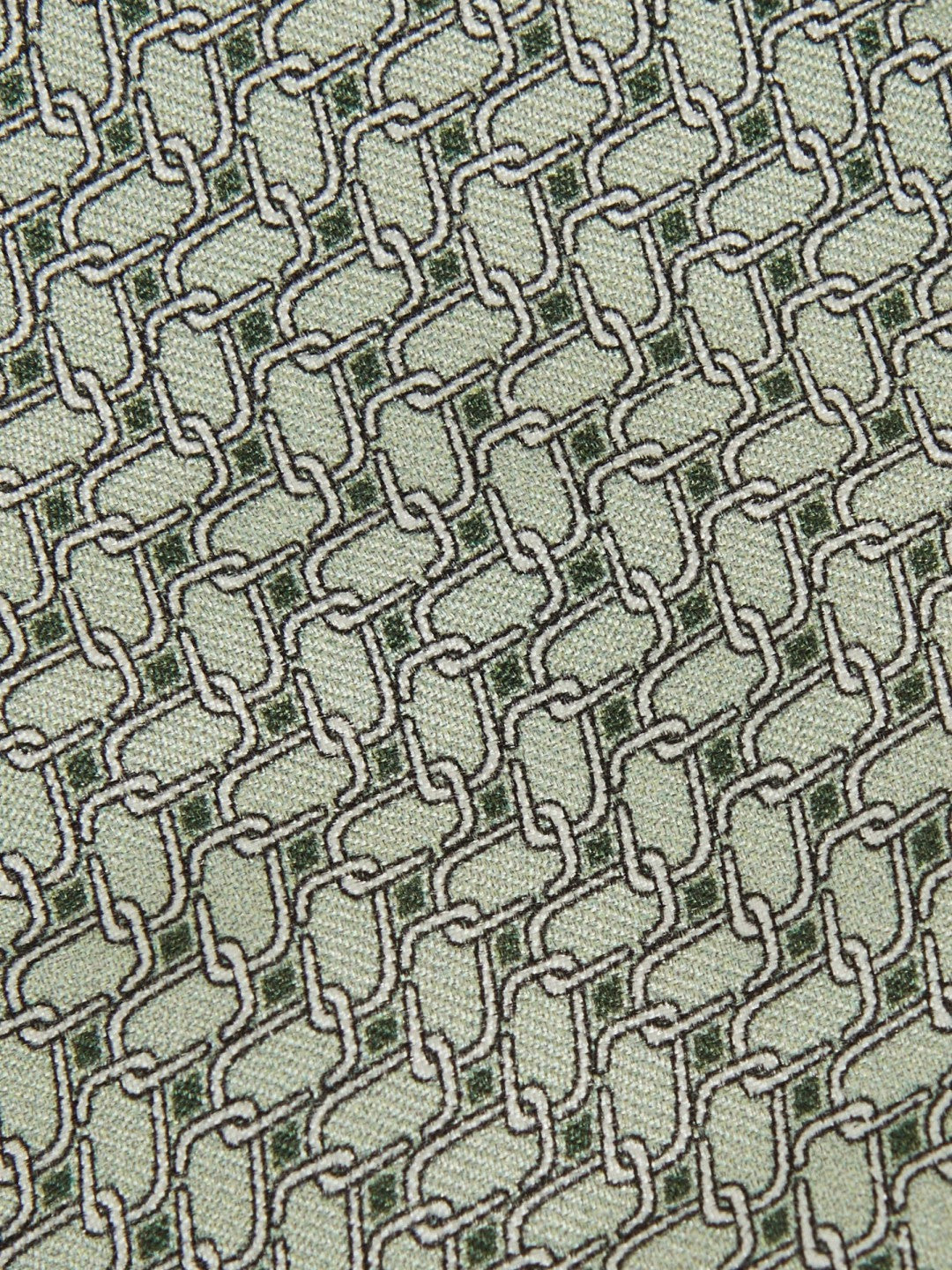 Reiss Silk Geometric-Chain Print Tie in Sage