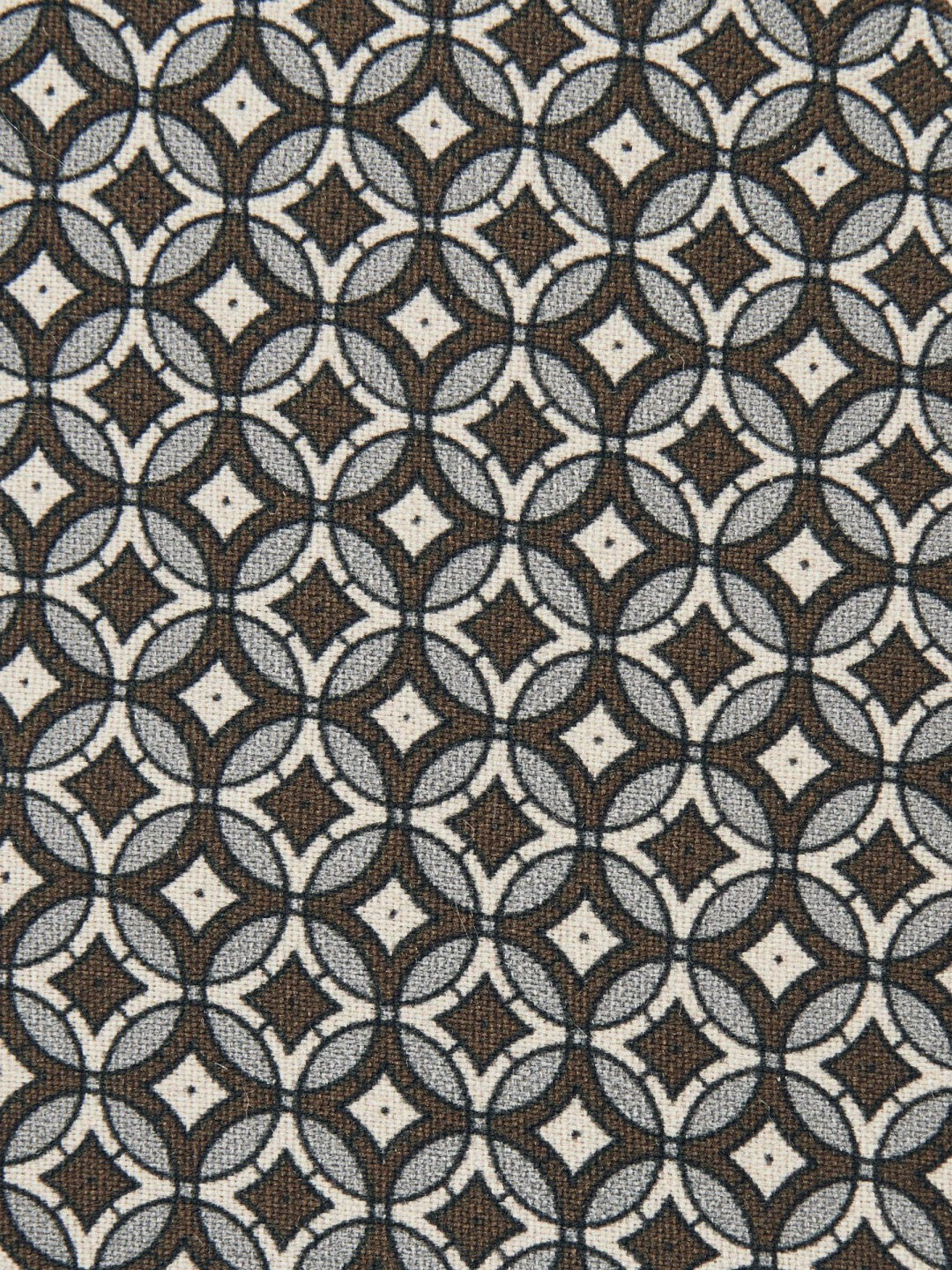 Reiss Silk Geometric-Print Tie in Chocolate Brown Multi