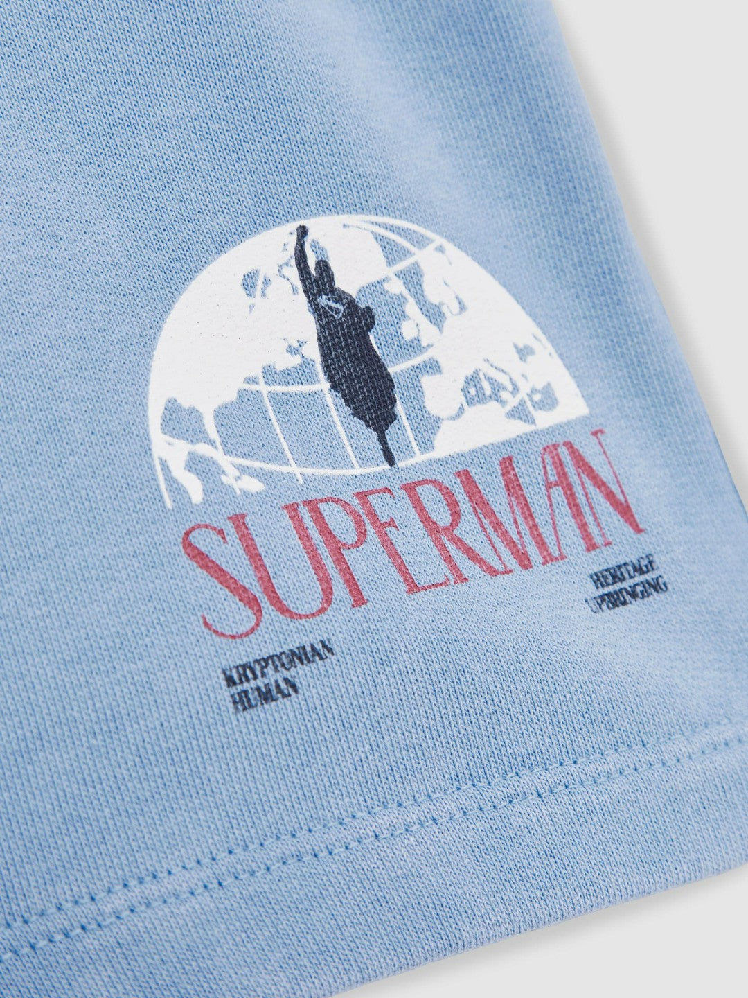 Reiss 13-14 yrs Superman Logo-Print Shorts in Light Blue