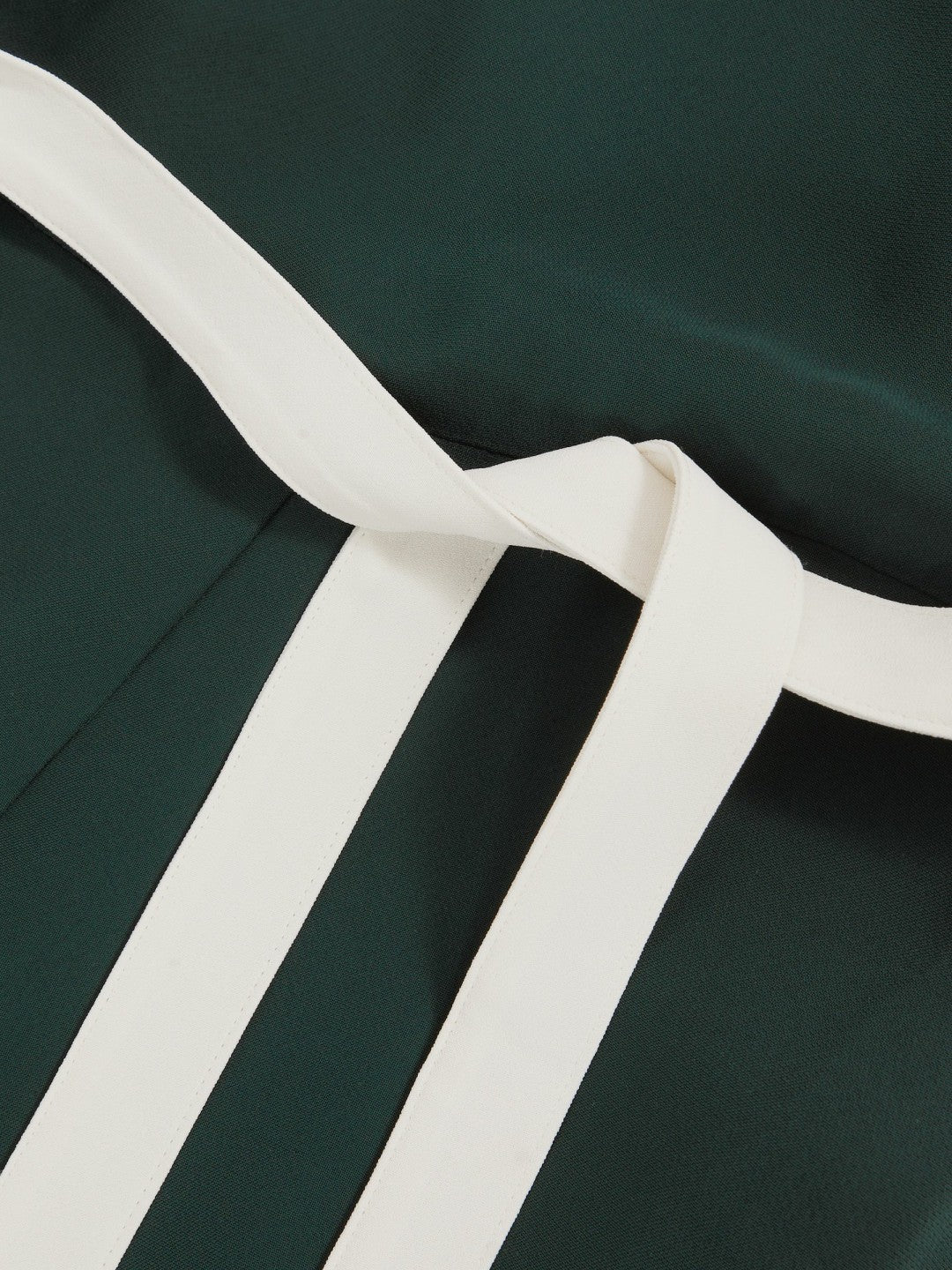 Reiss Petite Colourblock Wide Leg Belted Jumpsuit in Dark Green/Cream