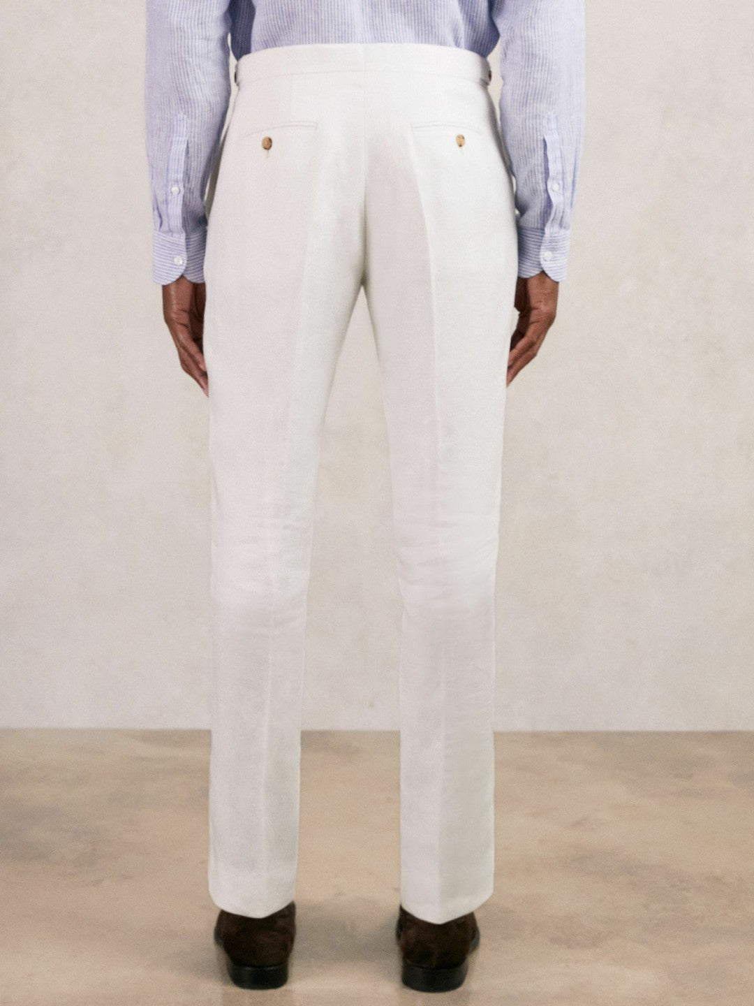 Reiss Slim Fit Lyocell Linen Suit Trousers in White
