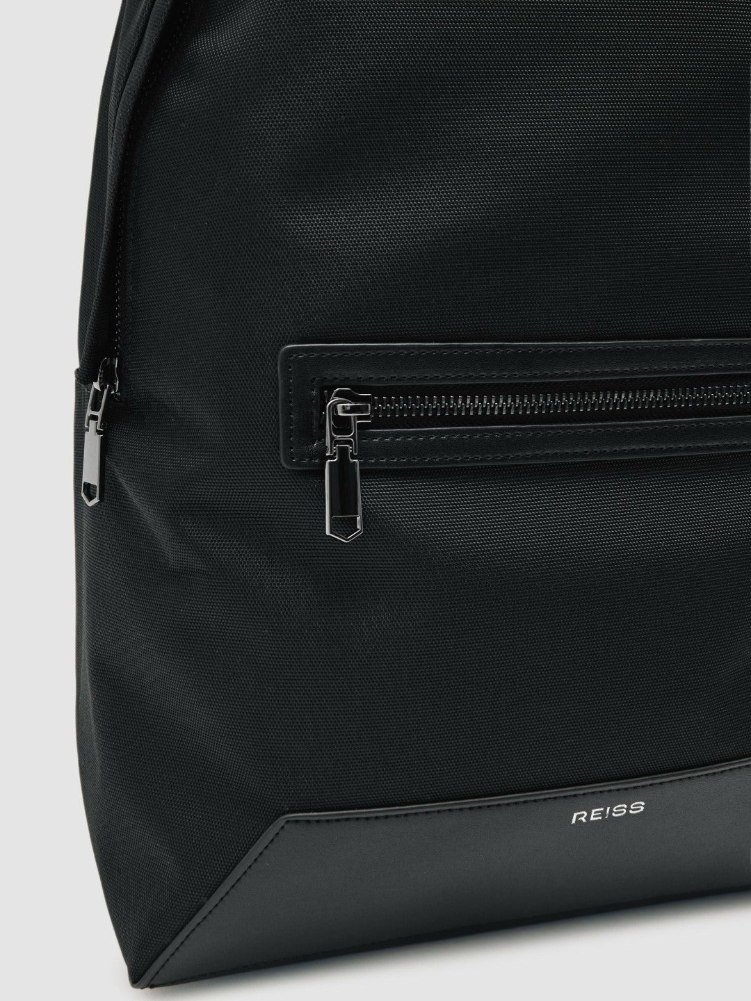 Reiss Woven Zipped Backpack in Black