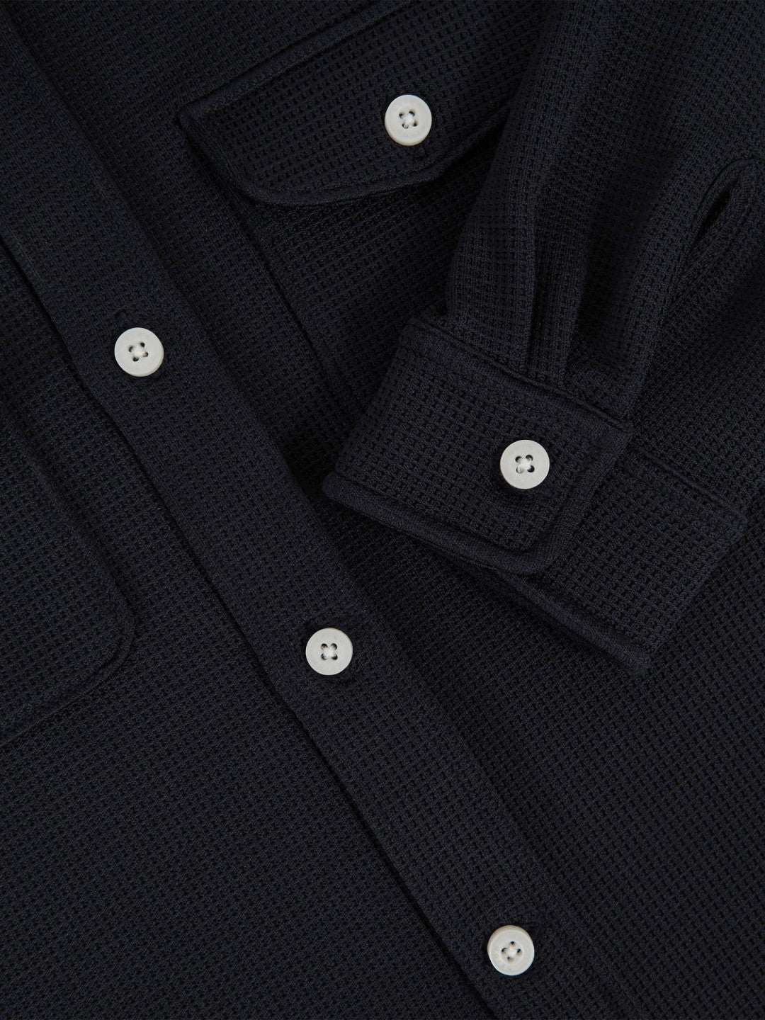 Reiss 9-13 yrs Waffle-Textured Twin-Pocket Overshirt in Navy