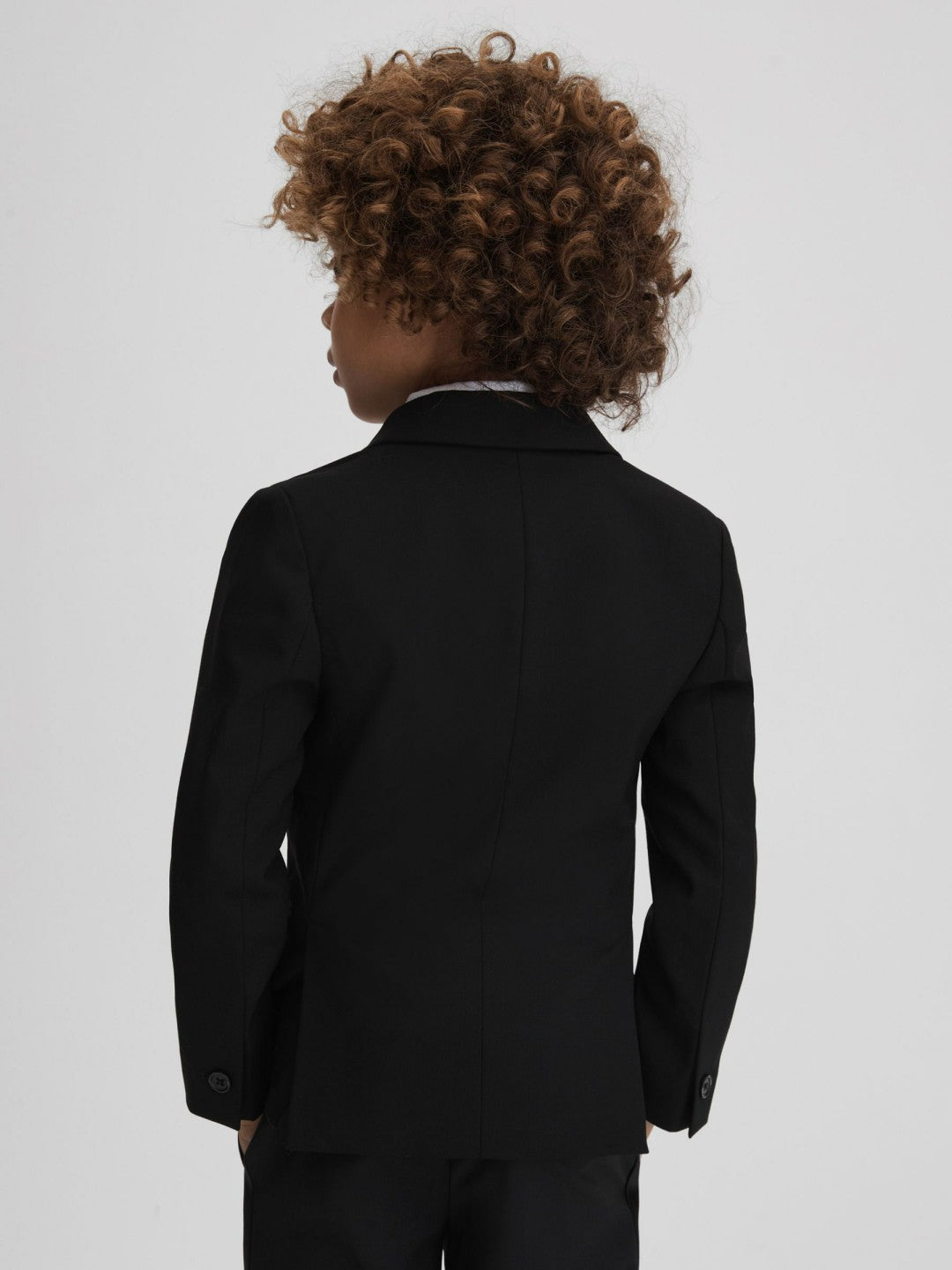 Reiss 3-9 yrs Tuxedo Satin Single Breasted Blazer in Black