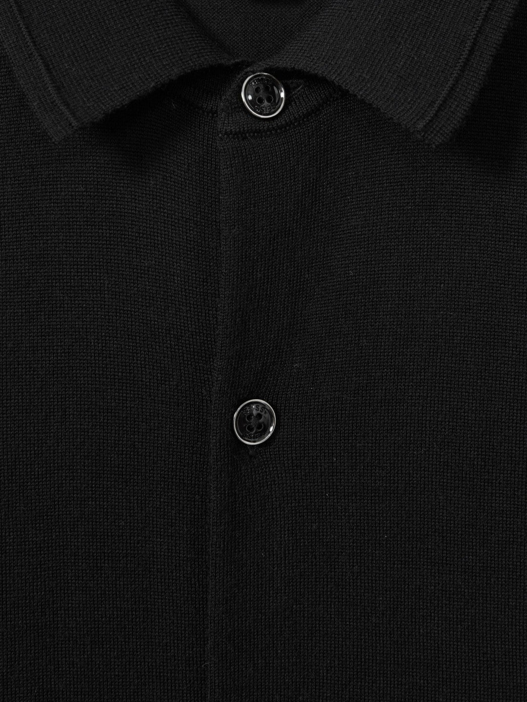 Reiss Merino Wool Button-Through Cardigan in Black
