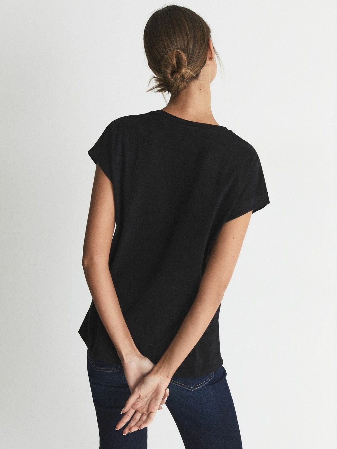 Reiss Cotton-jersey T-shirt in Black