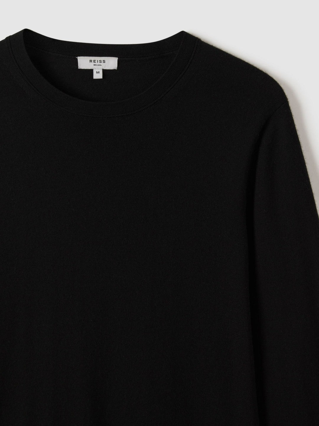 Reiss Merino Wool Crew Neck Jumper in Black