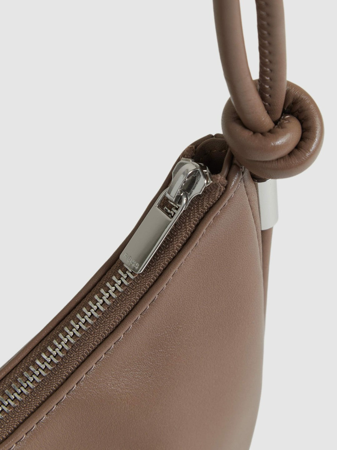 Reiss Leather Rope Strap Shoulder Bag in Neutral