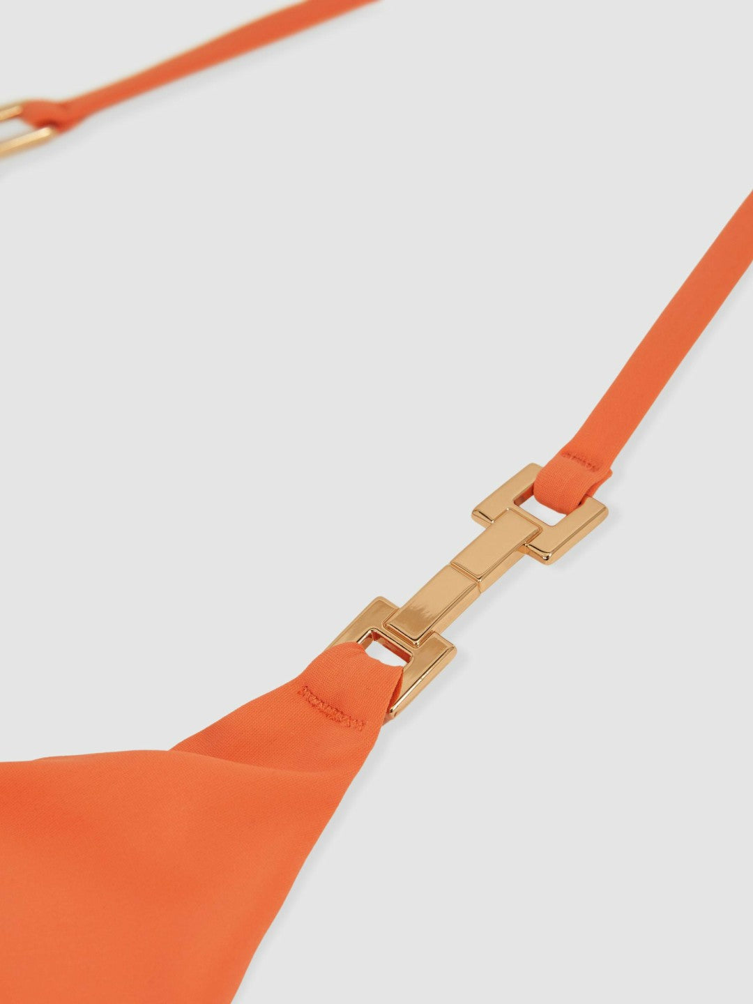Reiss Triangle Halter Neck Bikini Top in Coral Orange