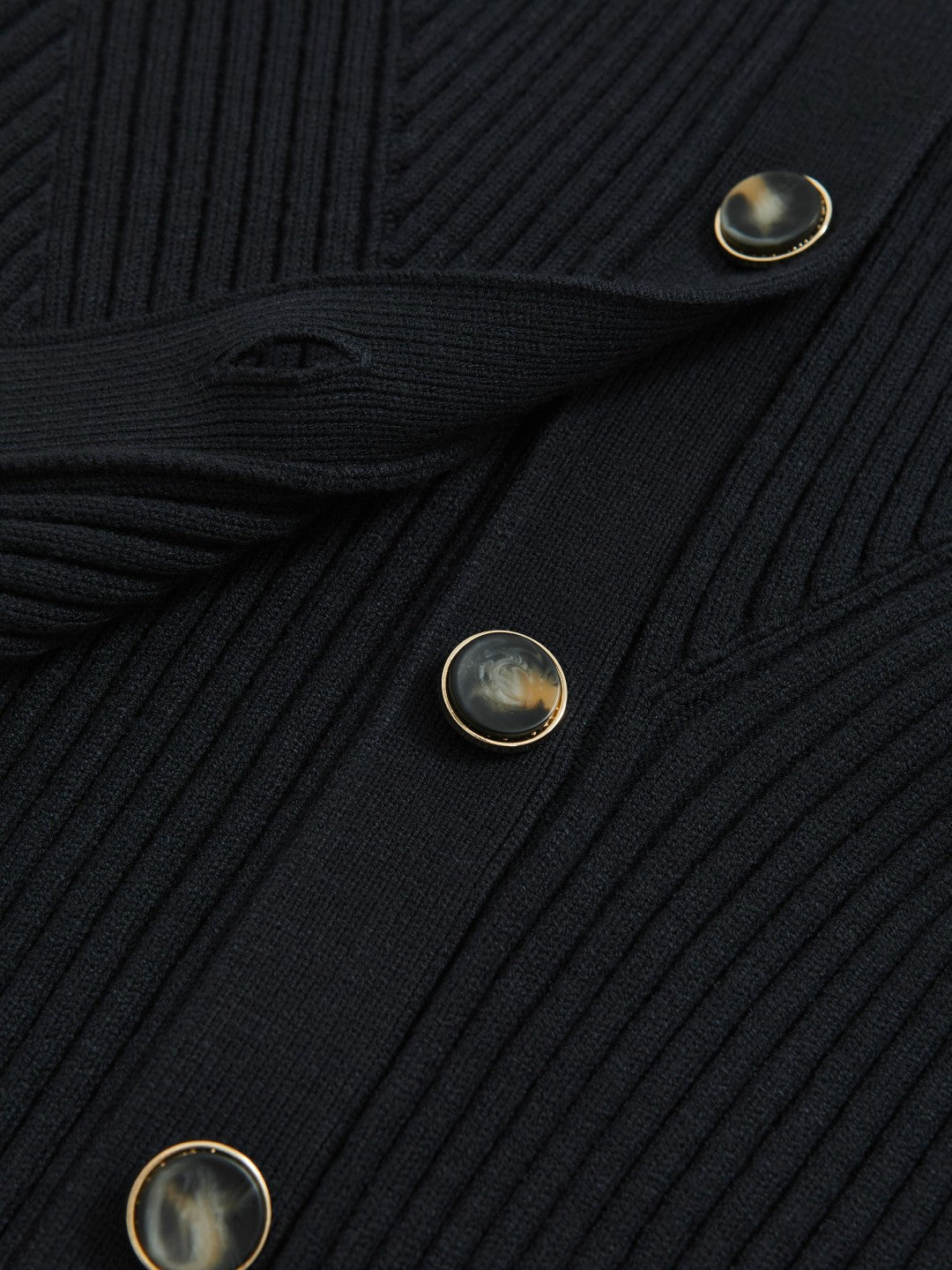 Reiss Button Front Knit Cardigan in Navy
