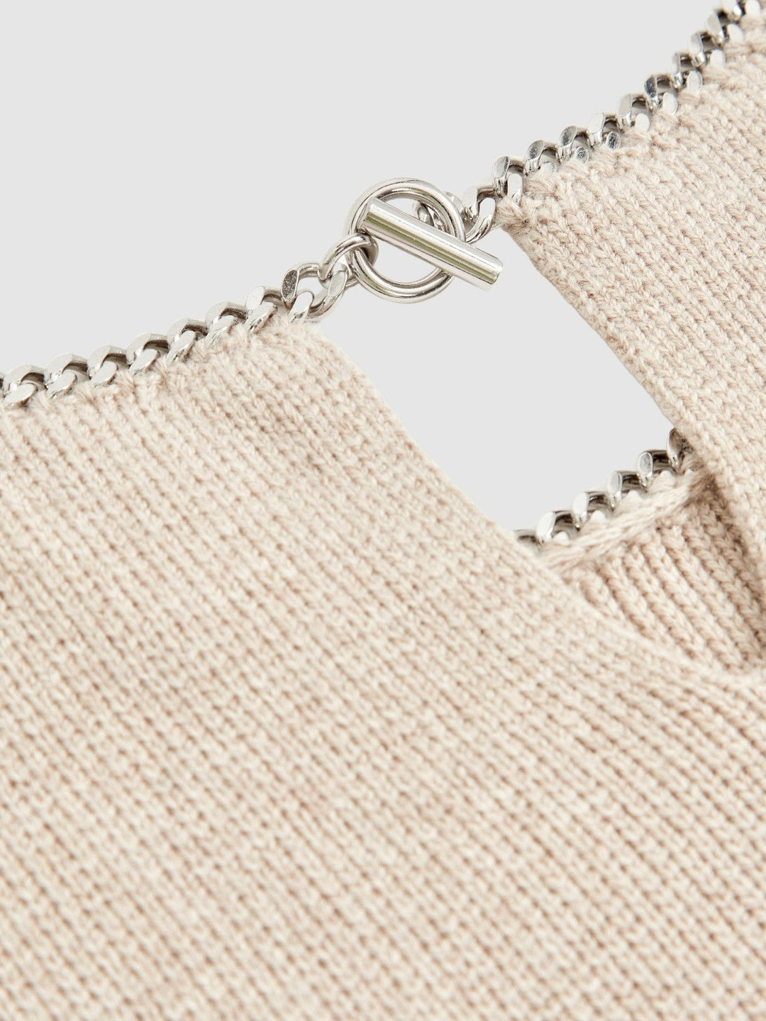 Reiss Wool-Blend Necklace-Trim Knitted Vest in Neutral