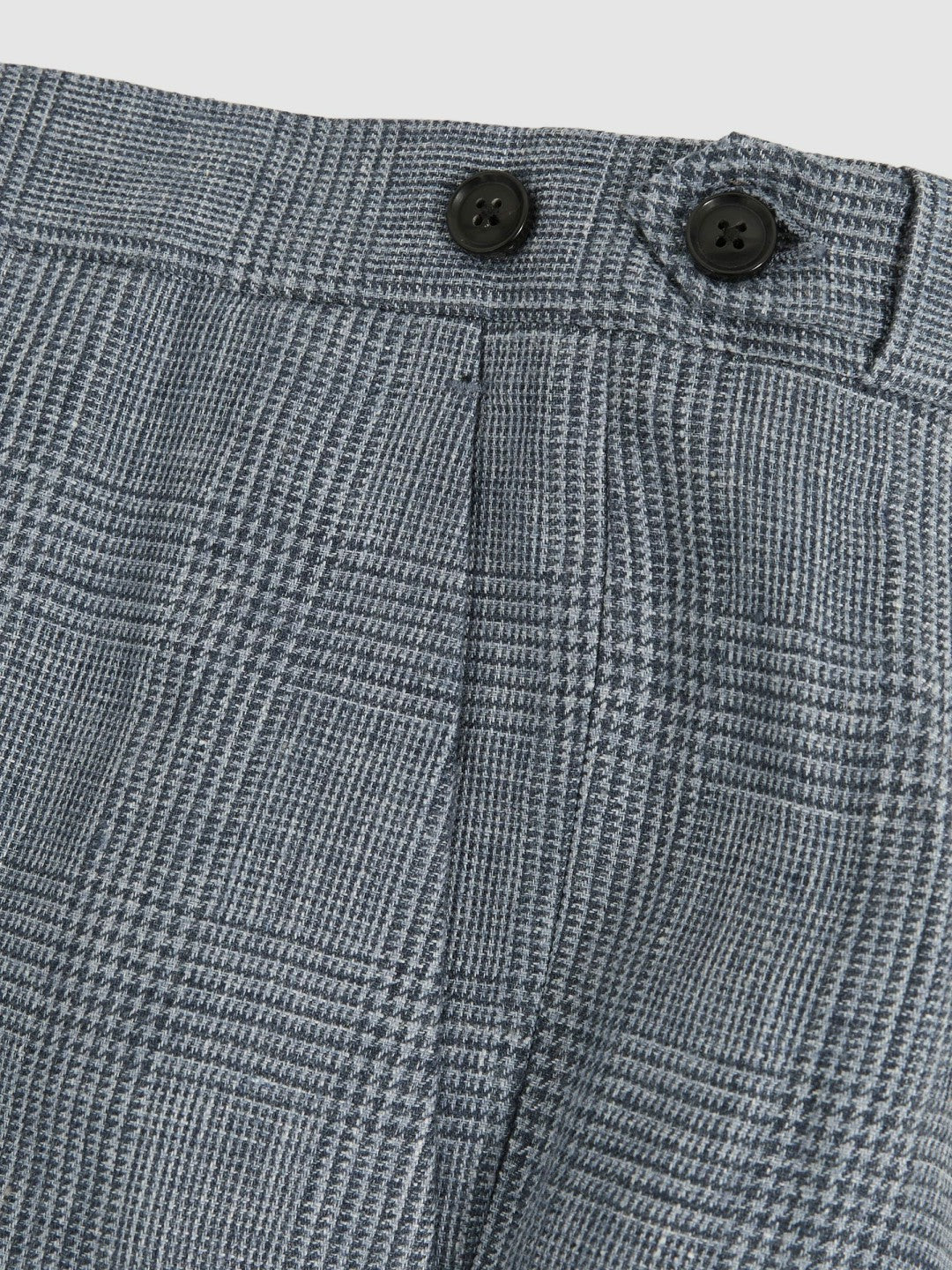 Reiss Slim Fit Linen Check Suit Trousers in Soft Blue