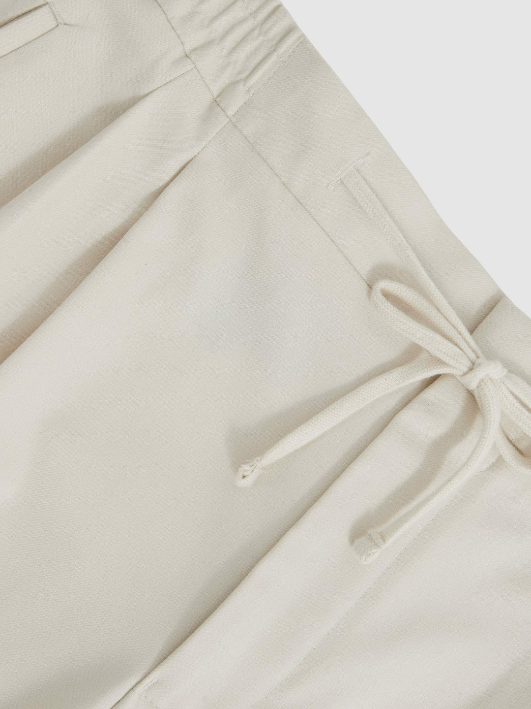 Reiss Relaxed-Fit Twill Drawstring Trousers in Ecru