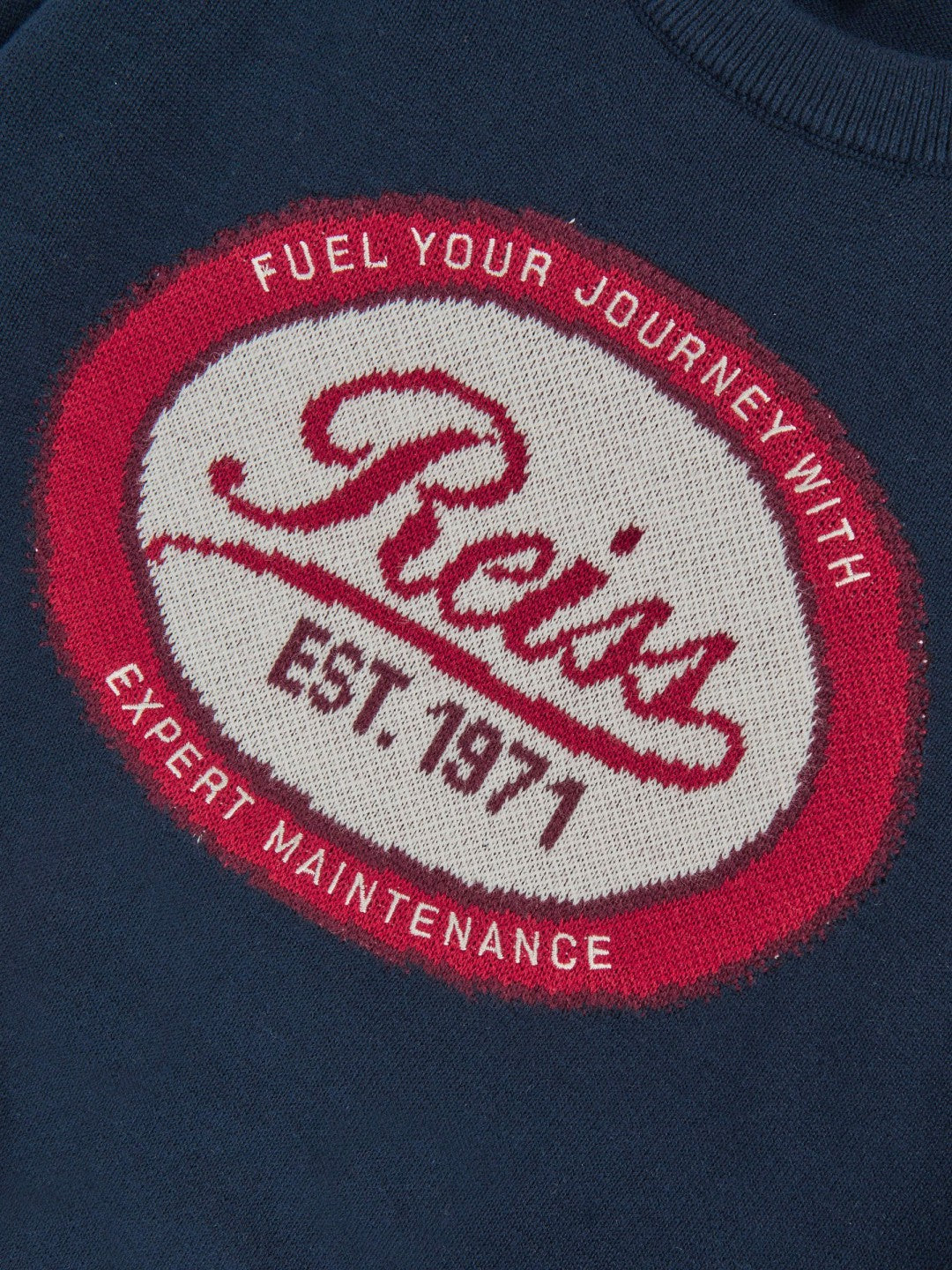 Reiss 13-14 yrs Cotton Motor Cars Logo Jumper in Navy