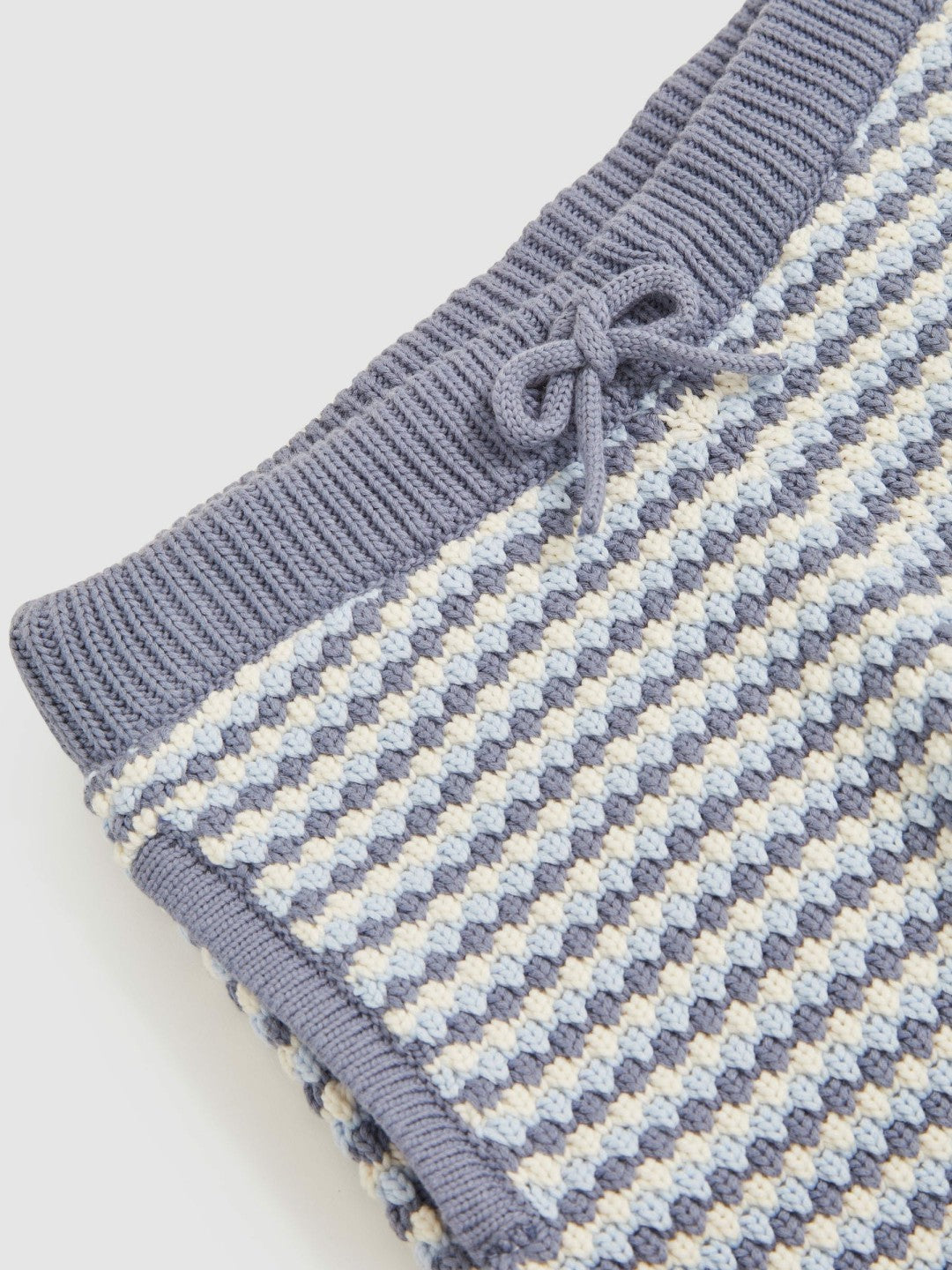 Reiss 9-13 yrs Cotton-Blend Knitted Stripe Shorts in Blue/White