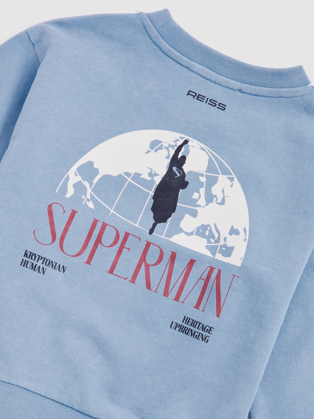 Reiss 13-14 yrs Superman Logo Print Sweatshirt in Light Blue