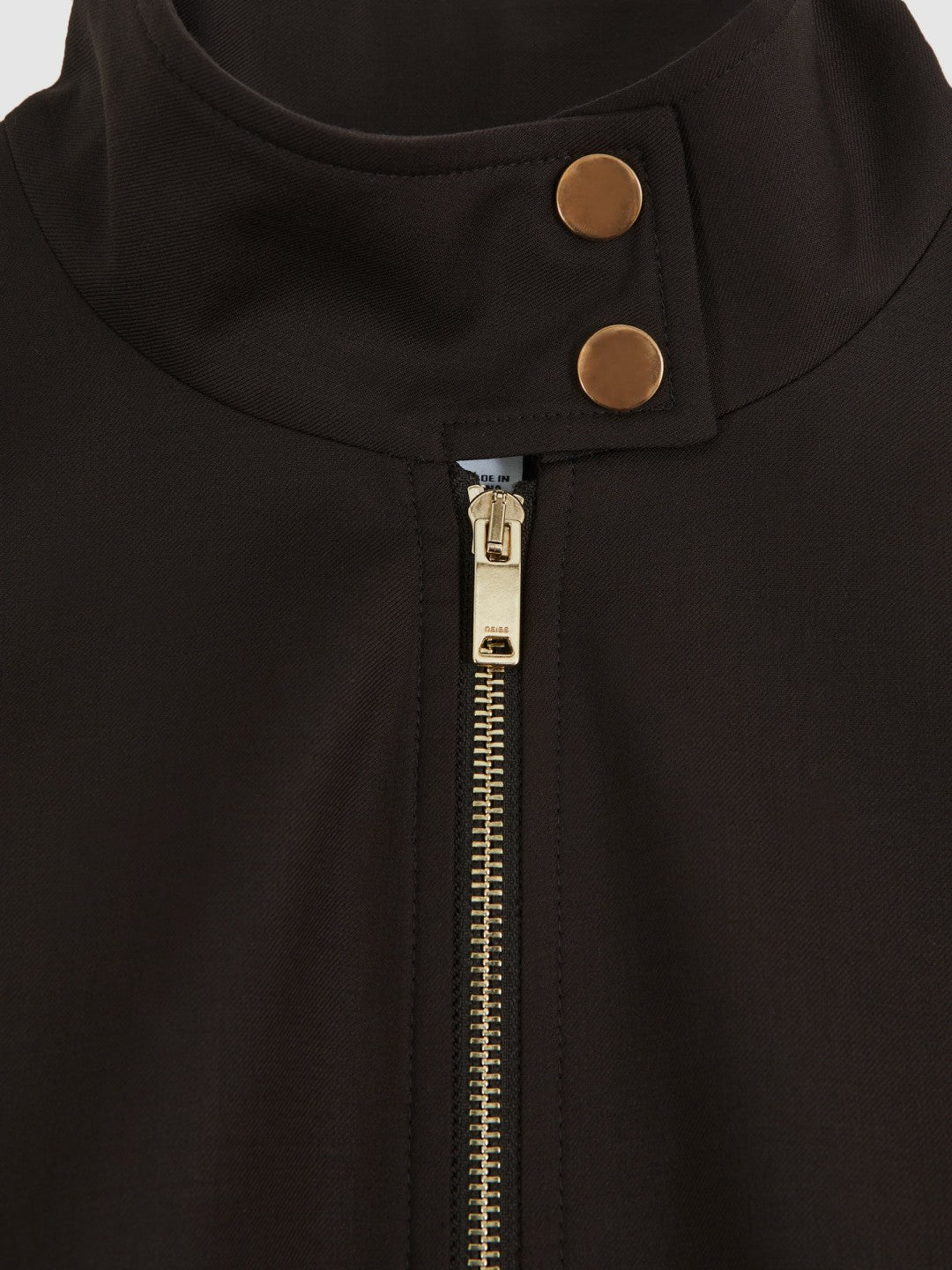 Reiss Wool Bomber Jacket in Chocolate Brown