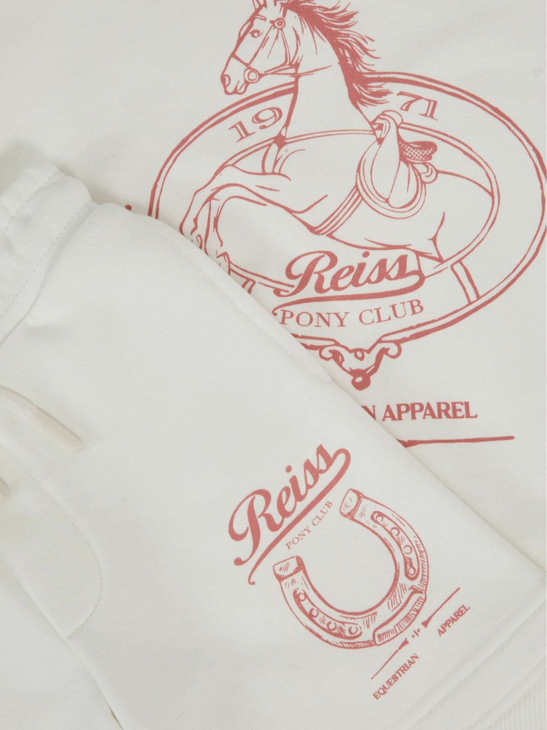 Reiss Pony Club Sweatshirt and Shorts Set in Ecru