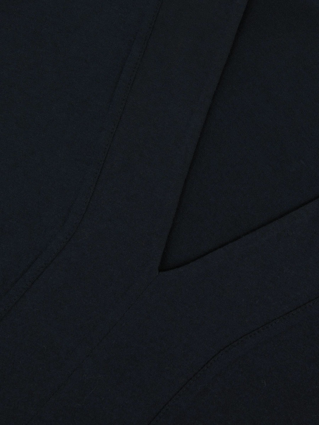 Reiss Cotton Shoulder-Pad V-Neck Top in Navy