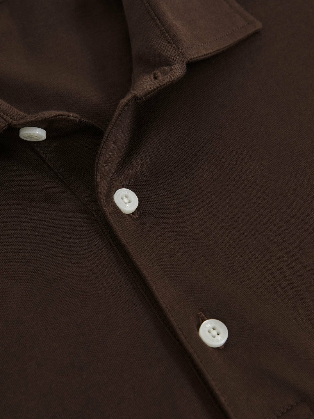 Reiss Cotton-Jersey Long Sleeve Polo Shirt in Brown