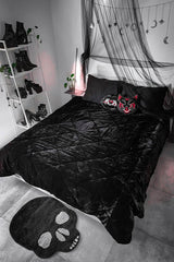 Homeware Bedding & Cushions | Killstar Jet Velvet Comforter