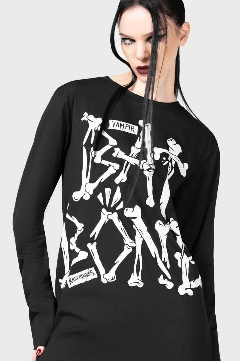 Men Graphic Tops | Killstar Batbone Long Sleeve Top
