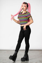 Women Crop | Killstar Rainbow Child Ribbed Crop Top