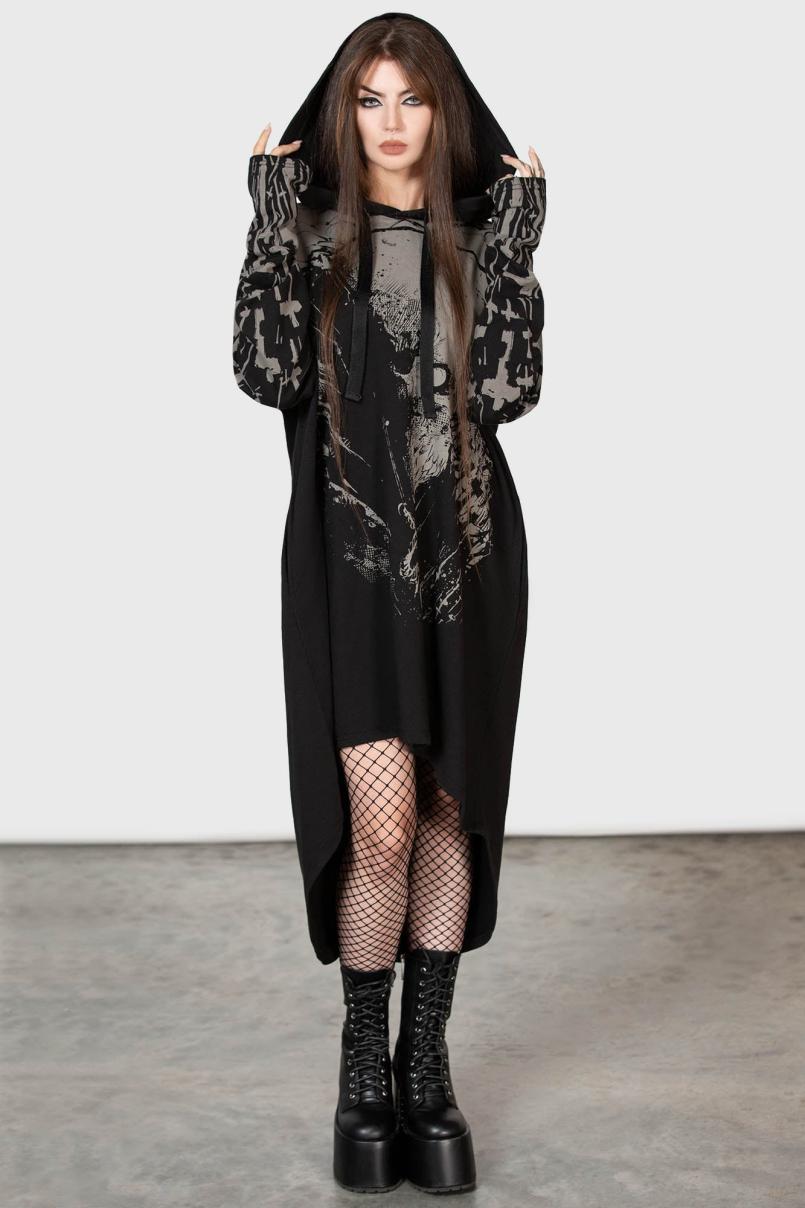 Women Hoodies | Killstar Cross The Bear Longline Hoodie