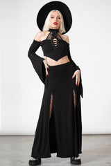 Women Maxi Skirts | Killstar Hellverina Split Maxi Skirt
