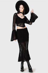 Women Maxi Skirts | Killstar Widows Prey Knit Skirt