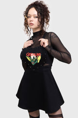 Women Mini | Killstar Gremlin Stripe Pinafore Dress