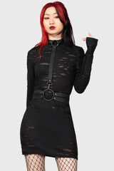 Women Mini | Killstar Sinners Glimmer Long Sleeve Dress