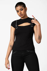 Women T-Shirts & Vests | Killstar Trudy Keyhole Top