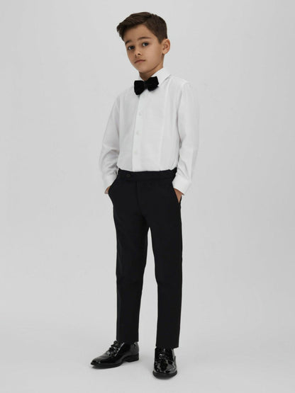 Reiss 3-9 yrs Slim Fit Textured Bib Dinner Shirt in White