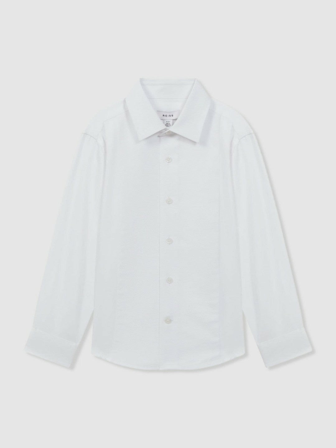 Reiss 3-9 yrs Slim Fit Textured Bib Dinner Shirt in White
