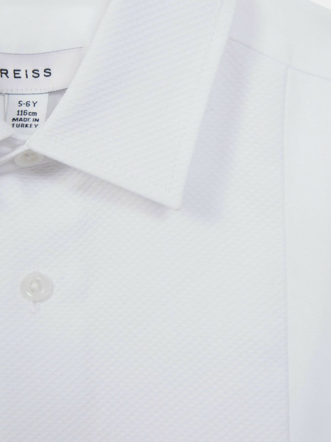 Reiss 3-9 yrs Slim Fit Textured Bib Dinner Shirt in White