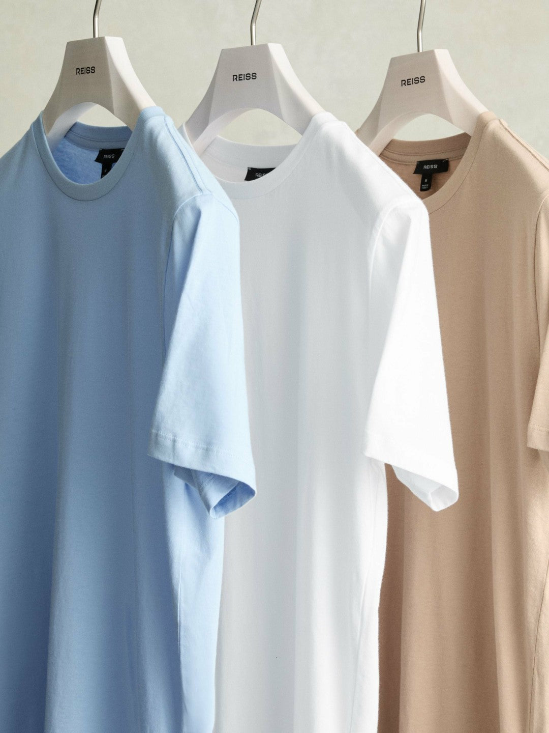 Reiss Cotton-Jersey Crew-Neck T-shirts 3 Pack in Neutral