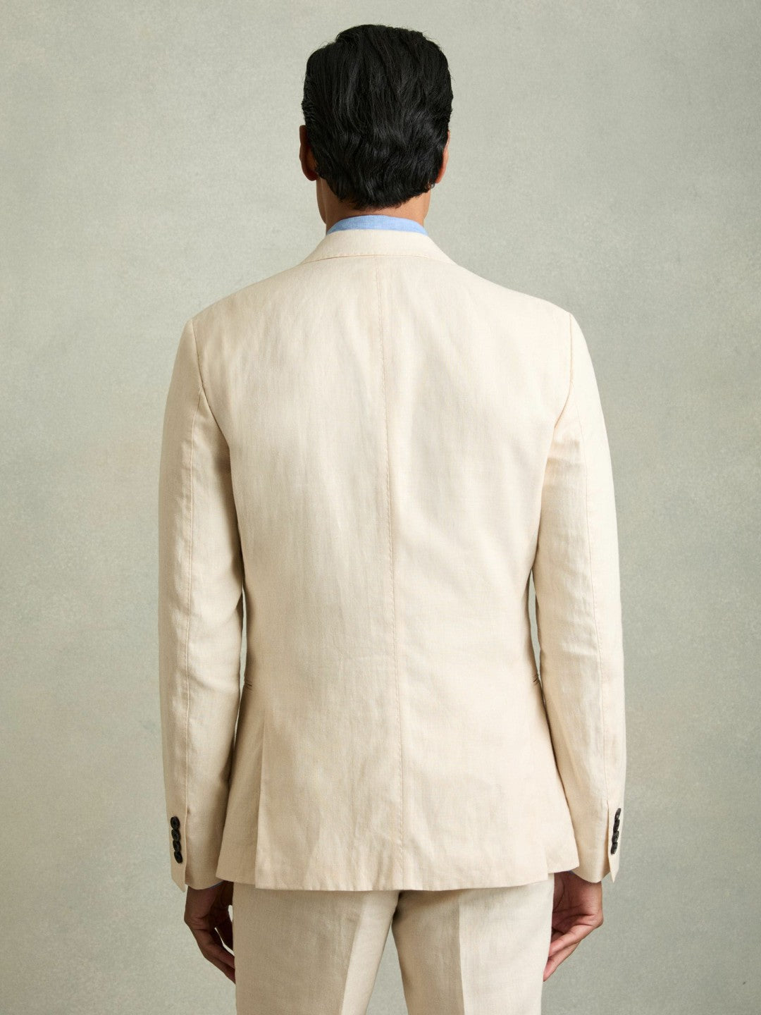 Reiss Slim-Fit Single Breasted Linen Blazer in Stone